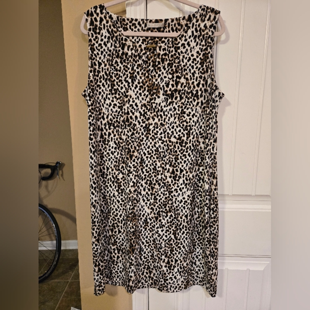 Dana Buchman Leopard Print Sleeveless Dress Sz XL